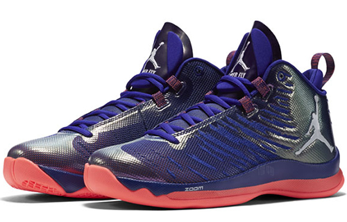 Мужские кроссовки Jordan Super.Fly 5 (сине-фиолетовые с розовым) — Синий / фиолетовый / розовый — фото 2