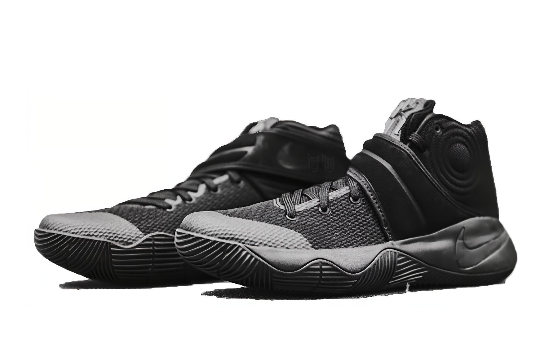 Мужские кроссовки Nike Kyrie 2 "Triple Black" (черные) — 黑/反光银 — фото 2
