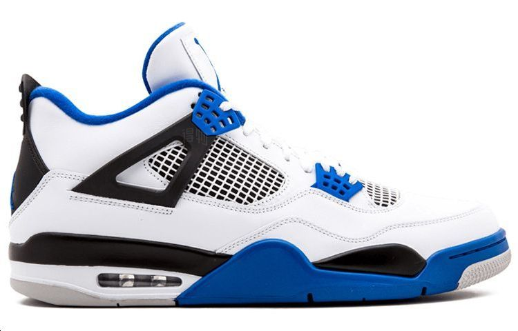 Мужские кроссовки Jordan Air Jordan 4 Retro Motorsports (бело-синие) — 白/大学蓝/黑 — фото 2