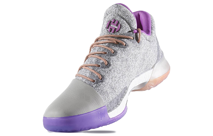 Кроссовки adidas Harden Vol.1 (серо-фиолетовые) — фото 3