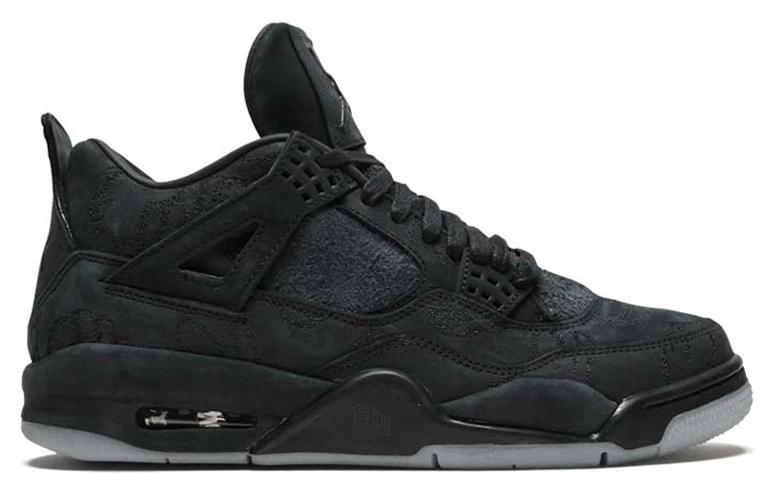 Мужские кроссовки Jordan Air Jordan 4 kaws black (черные) — 黑/夜光 — фото 2