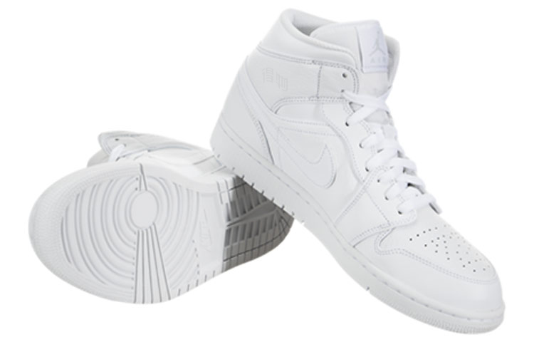 Мужские кроссовки Jordan Air Jordan 1 Mid (белые) — Белый — фото 5