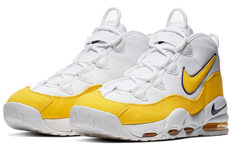 Мужские кроссовки Nike Air Max Uptempo Derek Fisher PE (бело-желтые) — фото 3