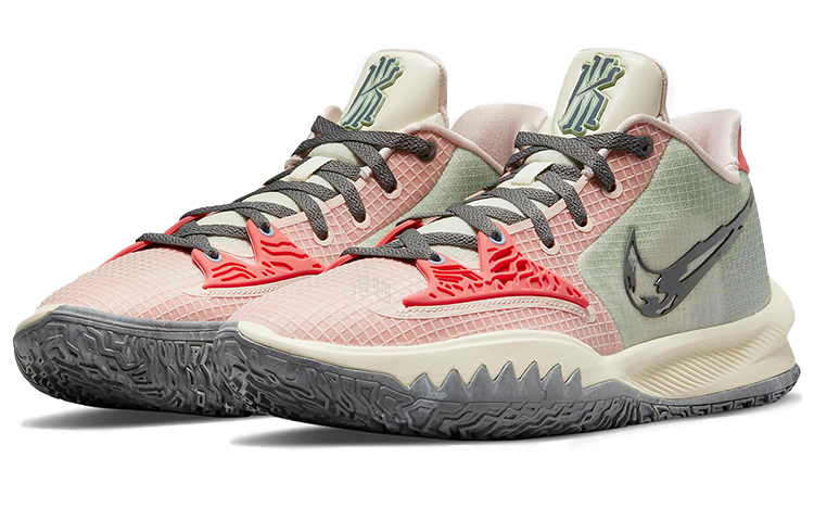 Кроссовки Nike Kyrie Low 4 EP (коралловые) — 珊瑚橙/开司米原色/神秘灰烬红/铁灰 — фото 3
