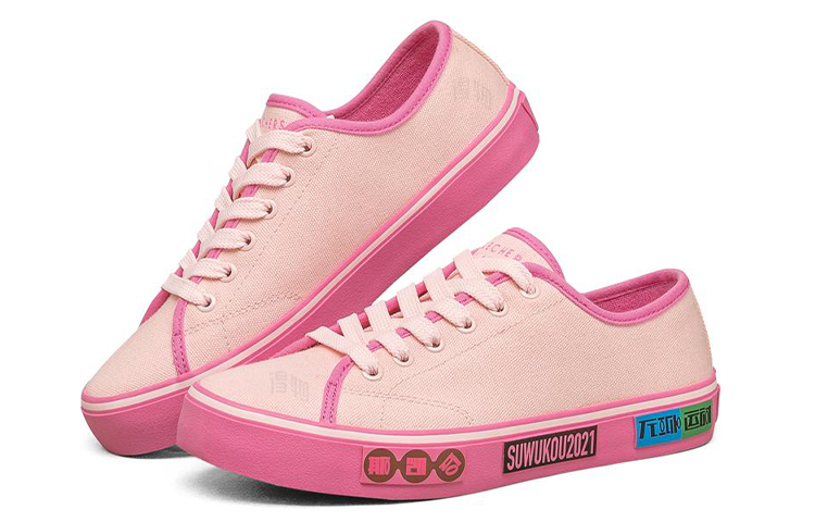 Женские кеды Skechers V'lites (розовые) — Розовый — фото 3