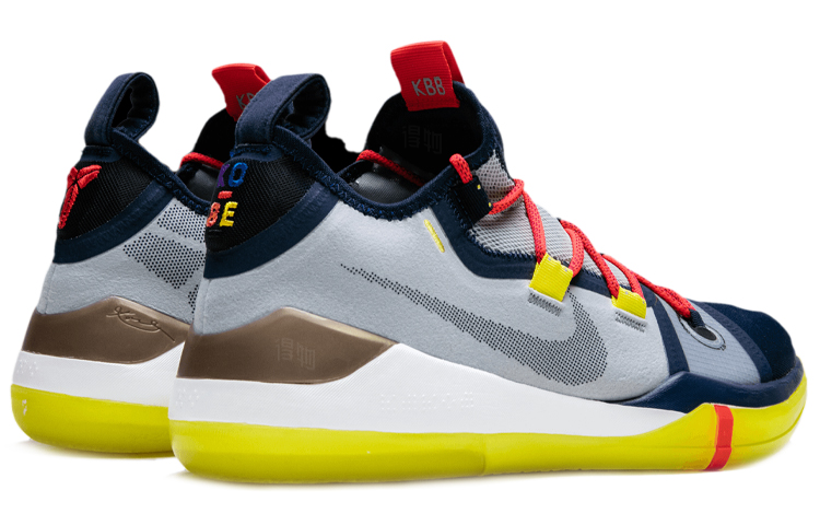 Мужские кроссовки Nike Kobe AD Mamba Day (серо-сине-желтые) — Серыйсинийжёлтый — фото 4