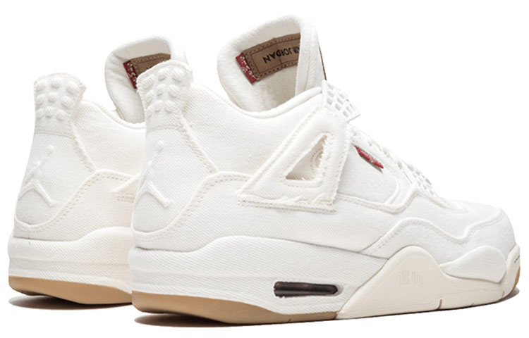Кроссовки Jordan Air Jordan 4 levis white (белые) — Белый — фото 5