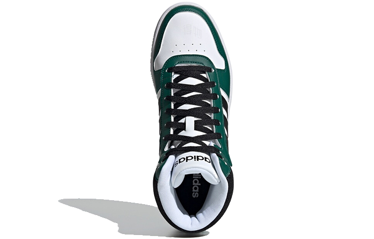 Мужские кроссовки adidas Hoops 2.0 mid (черно-зеленые) — фото 4