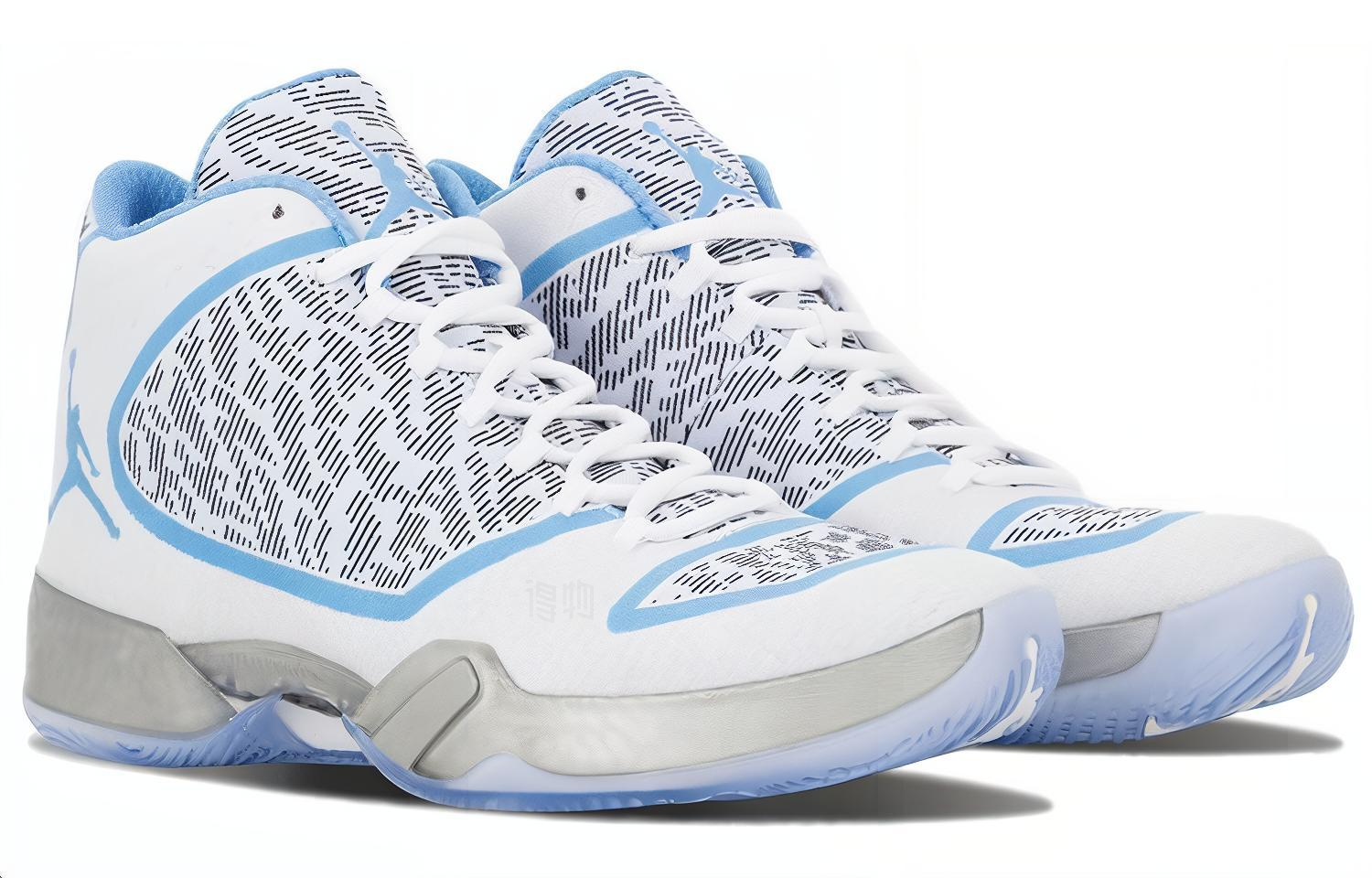 Мужские кроссовки Jordan Air Jordan 29 Pantone (бело-голубой) — 白银爆裂纹 — фото 3