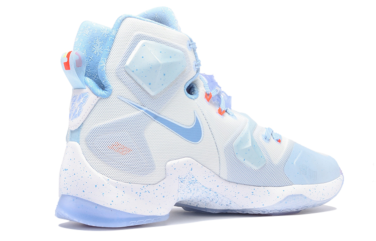 Мужские кроссовки Nike Lebron 13 Christmas (бело-голубые) — 白/蓝/湖蓝色 — фото 3