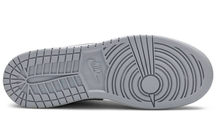Женские кроссовки Jordan Air Jordan 1 Mid (бело-серые) — Белый / серый — фото 4