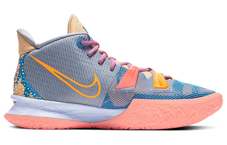 Кроссовки Nike Kyrie 7 "Expressions" 7 (розово-сине-желтые) — Розовый / синий / жёлтый — фото 2