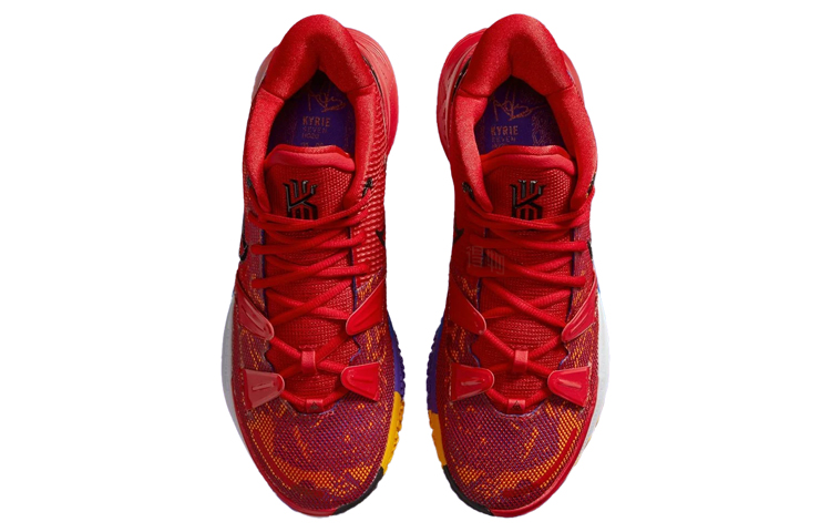 Баскетбольные кроссовки Nike Kyrie 7 (красный / желтый / синий / фиолетовый) — Красный / жёлтый / синий / фиолетовый — фото 4