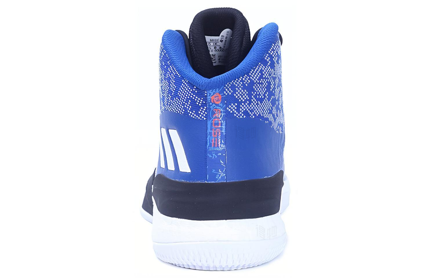 Мужские кроссовки adidas D Rose 8 (сине-белые) — Синий / чёрный / белый — фото 4