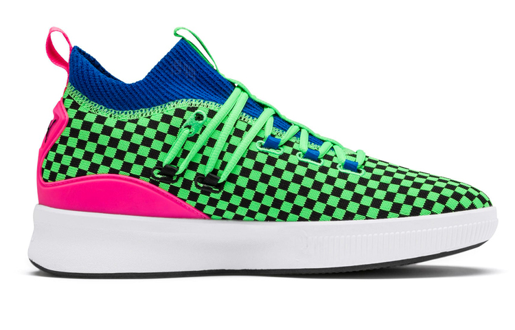 Мужские кроссовки PUMA Clyde Court Summertime (зелено-розовые) — фото 2