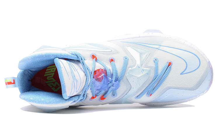 Мужские кроссовки Nike Lebron 13 Christmas (бело-голубые) — 白/蓝/湖蓝色 — фото 4