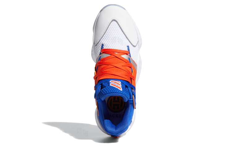 Мужские кроссовки adidas Harden Vol. 4 (бело-оранжевые) — Белый / оранжевый — фото 4