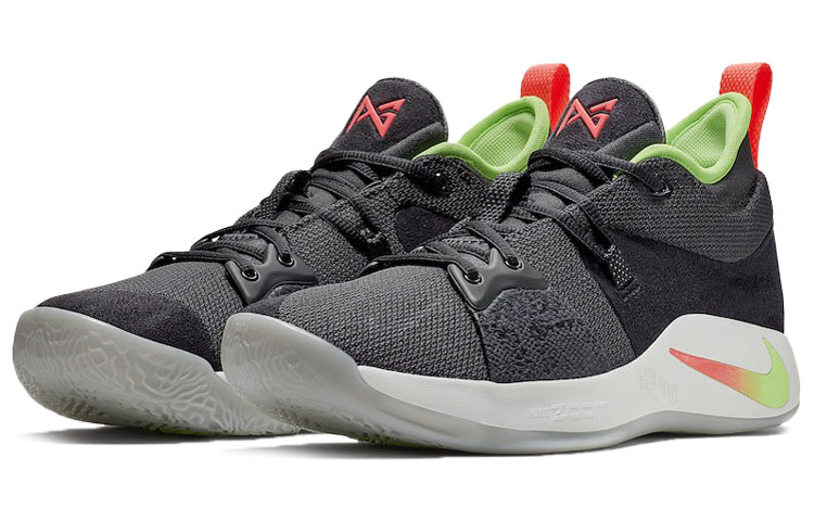 Мужские кроссовки Nike PG 2 Anthracite Hot Punch (темно-серый / зеленый / красный) — Тёмно-серый / зелёный / красный — фото 3