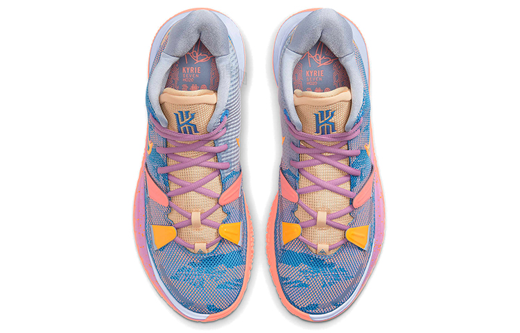 Кроссовки Nike Kyrie 7 "Expressions" 7 (розово-сине-желтые) — Розовый / синий / жёлтый — фото 4