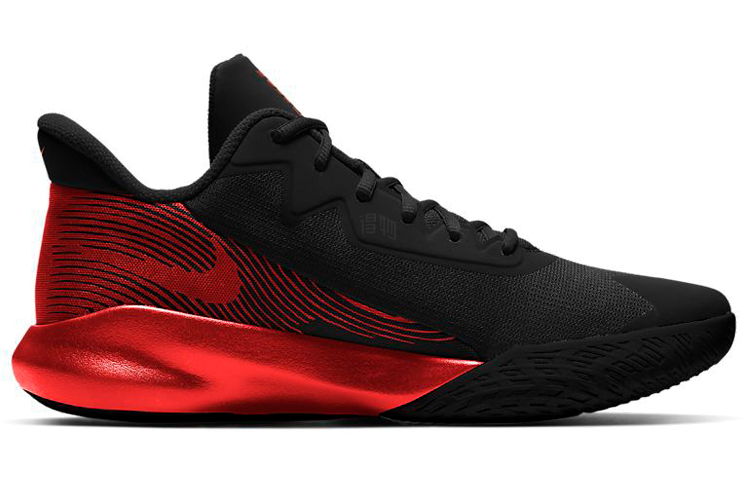 Кроссовки Nike Precision 4 (черно-красные) — Чёрный / красный — фото 2