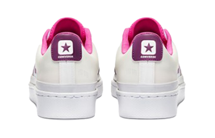 Кроссовки Converse Cons Pro Leather (бело-фиолетовые) — Белый / фиолетовый — фото 4
