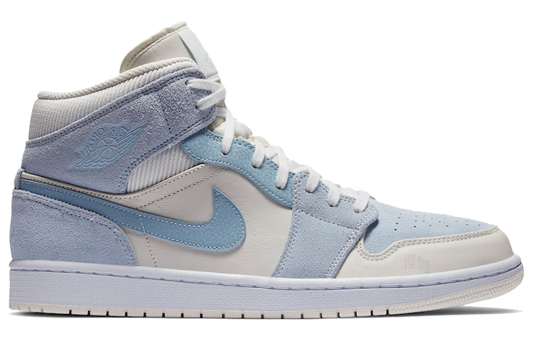 Кроссовки Jordan Air 1 Mid (серо-синие) — Серыйсиний — фото 2