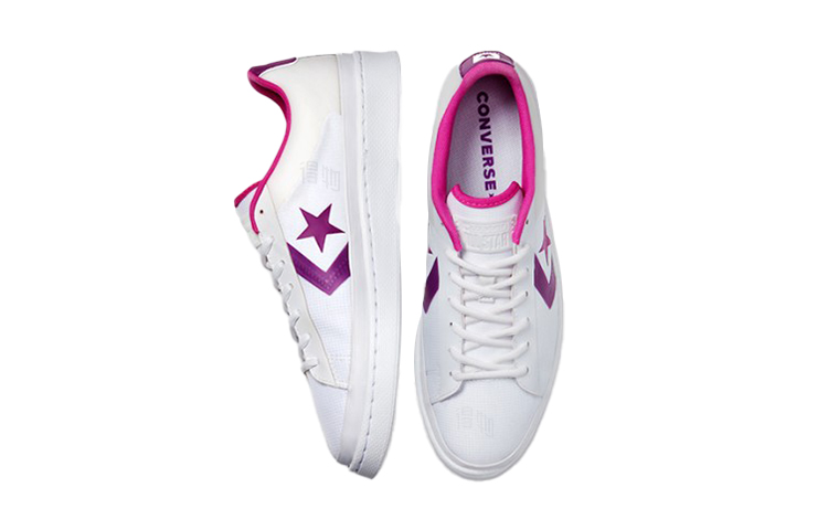 Кроссовки Converse Cons Pro Leather (бело-фиолетовые) — Белый / фиолетовый — фото 5