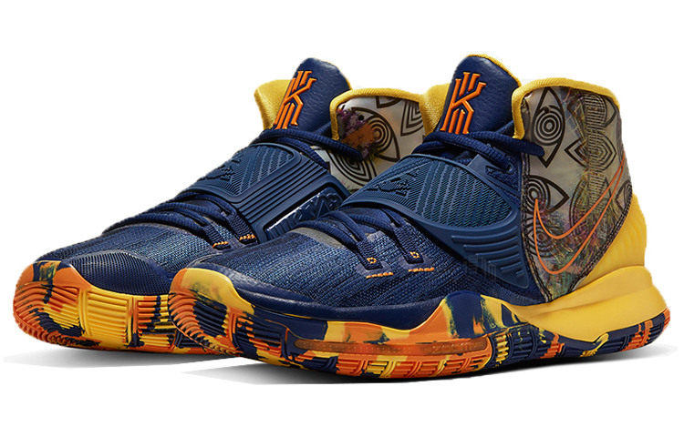 Кроссовки Nike Kyrie 6 (сине-желтый) — фото 3