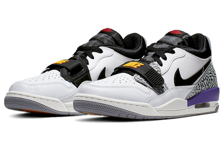 Мужские кроссовки Jordan Legacy 312 Low (бело-желто-фиолетовые) — Белый / жёлтый / фиолетовый — фото 3