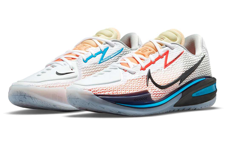 Кроссовки Nike Air Zoom G.T. Cut 1 (бело-сине-оранжевые) — фото 3