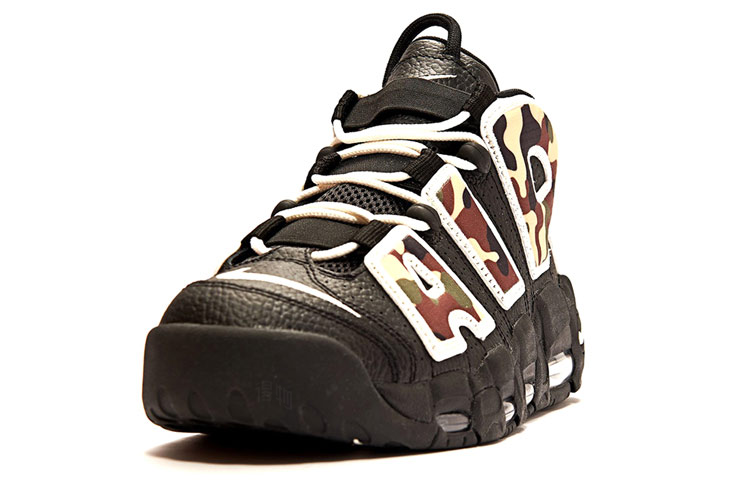 Мужские кроссовки Nike Air More Uptempo (черно-белый) — фото 2