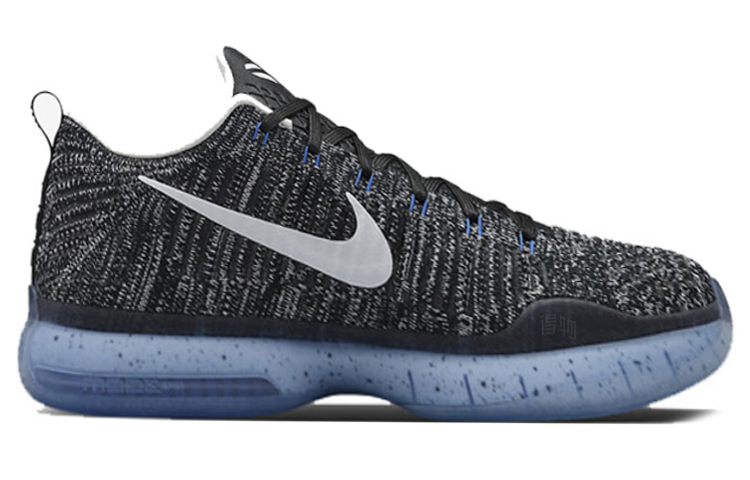 Мужские кроссовки Nike Kobe 10 Elite HTM Oreo (черно-белые) — 黑/白/宝蓝 — фото 2