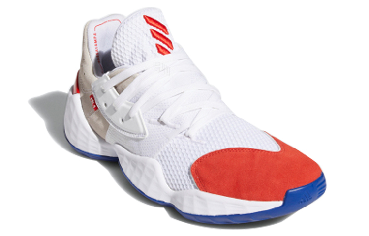 Мужские кроссовки adidas Harden Vol. 4 Question (белый / красный / синий) — фото 3