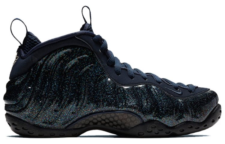 Женские кроссовки Nike Foamposite One Air Glittery OG (темно-синие) — Тёмно-синий — фото 2