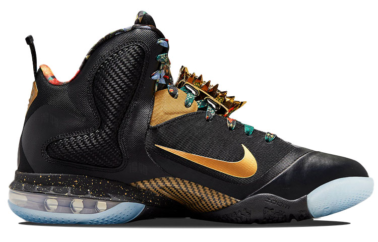 Мужские кроссовки Nike Lebron 9 "King"9 (черно-золотые) — Чёрный / золотой — фото 2