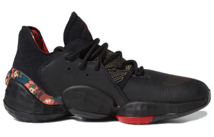 Мужские кроссовки adidas Harden Vol. 4 GCA - CNY (черно-красные) — Чёрный / красный — фото 2
