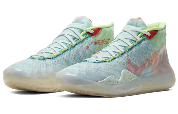 Кроссовки Nike KD 12 Zoom "Wavvy" (сине-зеленый) — Синий / зелёный — фото 3