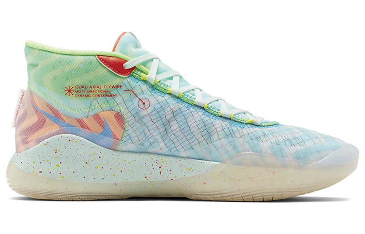 Кроссовки Nike KD 12 Zoom "Wavvy" (сине-зеленый) — Синий / зелёный — фото 2