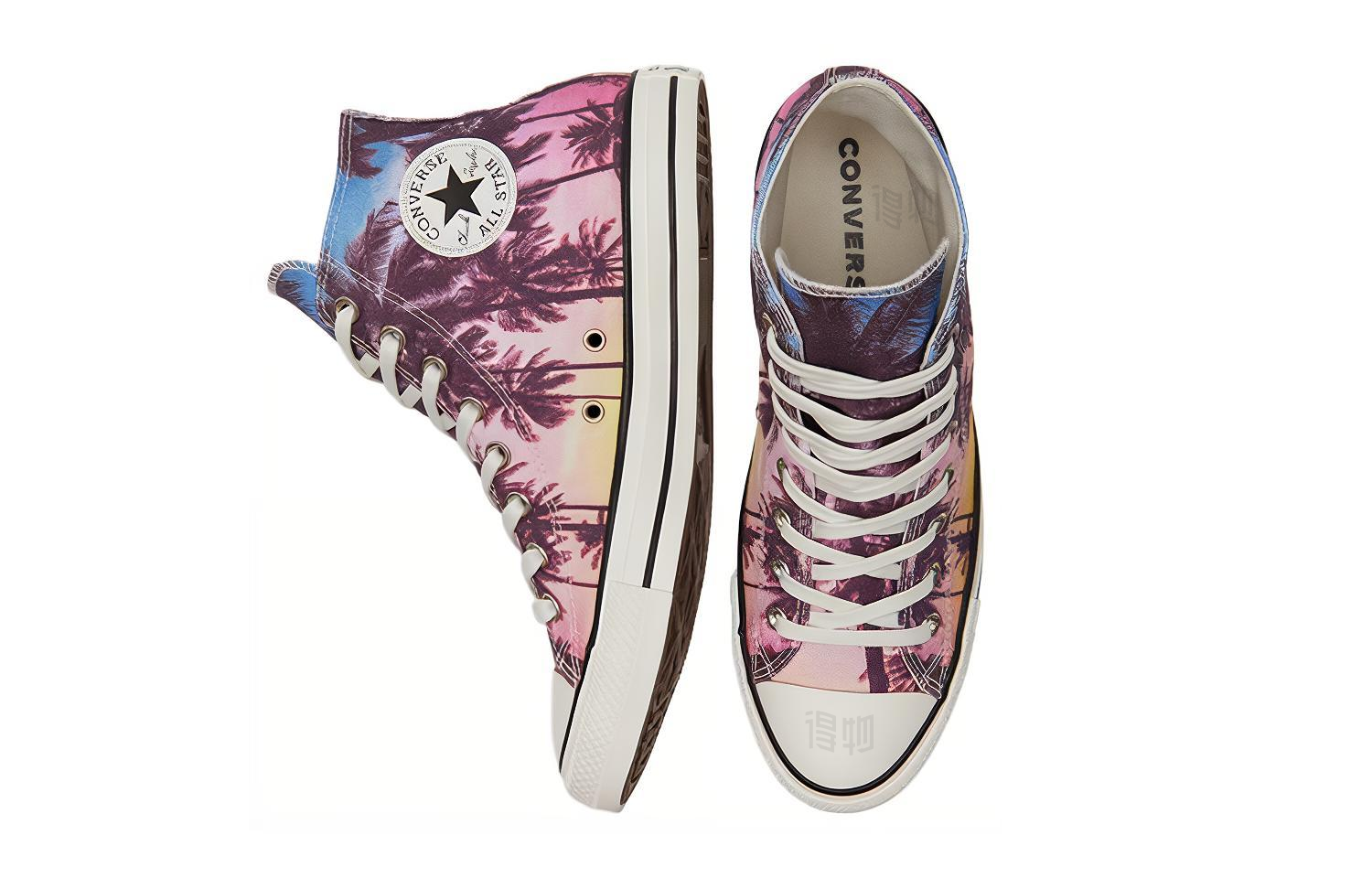 Кеды Converse Chuck Taylor All Star (коричневые с принтом) — 落日棕/榈 — фото 4