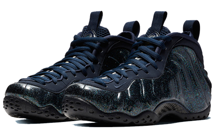 Женские кроссовки Nike Foamposite One Air Glittery OG (темно-синие) — Тёмно-синий — фото 3