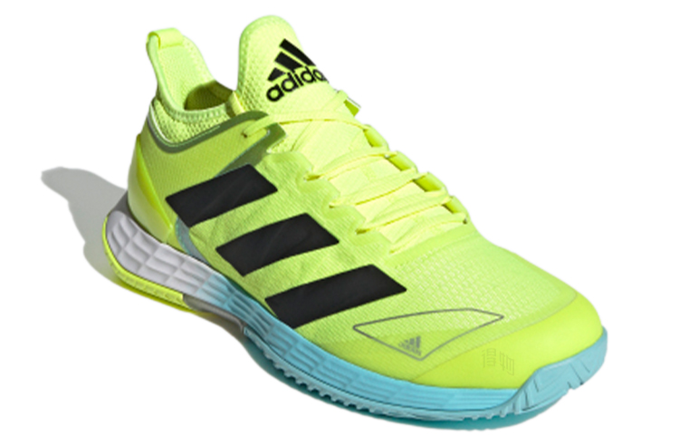 Мужские кроссовки adidas Adizero Ubersonic 4 (белые с черным) — Жёлтый / чёрный — фото 3