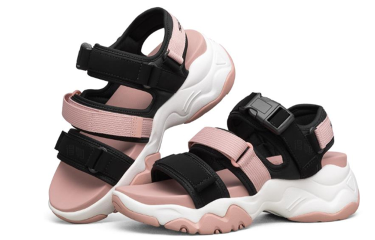 Женские сандалии Skechers D'Lites 3.0 (черно-розовые) — фото 3