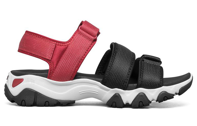 Женские сандалии Skechers D'LITES 2.0 (черно-бело-красные) — фото 2