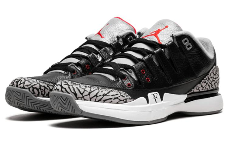 Мужские кроссовки Nike Zoom Vapor AJ3 (черный цемент) — фото 3