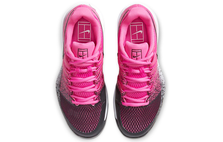 Женские кроссовки Nike Court Air Zoom Vapor X (черно-бело-розовые) — фото 4