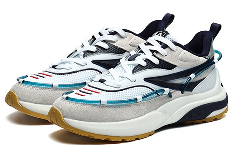 Мужские кроссовки Fila FUSION (серо-бело-синие) — Серыйбелый / синий — фото 3