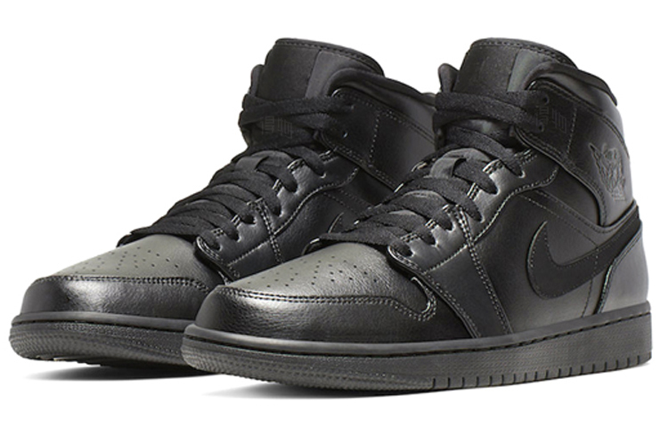 Мужские кроссовки Jordan Air Jordan 1 Mid (черный) — Чёрный — фото 2