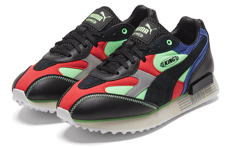 Кроссовки PUMA Future Rider King (черно-зелено-красно-синие) — Чёрный / зелёный / красный / синий — фото 3