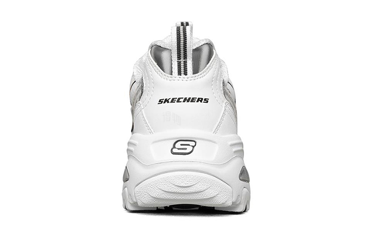Женские кроссовки Skechers D'Lites 1.0 (белый с черным) — Белый / чёрный — фото 4
