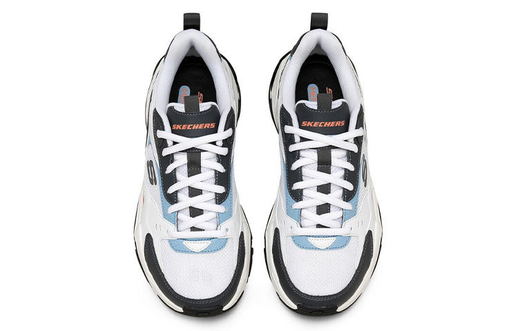 Женские кроссовки Skechers Stamina V2 (бело-черные) — Белый / чёрный — фото 4